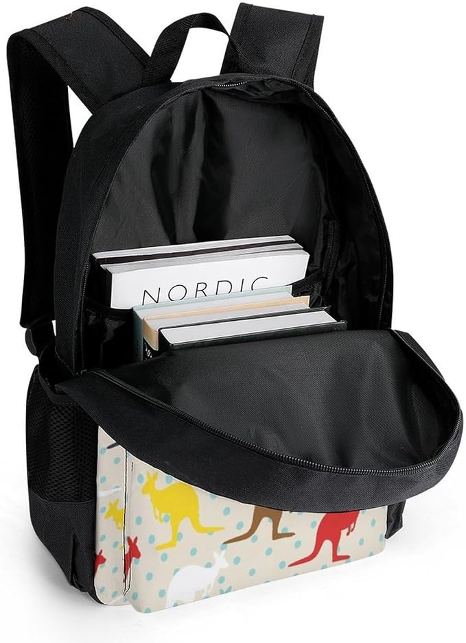 Daypack Bookbag Anti-Theft Multipurpose Large Capacity Bookbag, Unique Kangaroo Australia Travel Hiking Camping Rucksack With Adjustable Shoulder Straps