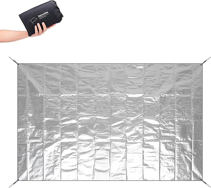 Naturehike Aluminum Foil Foldable Picnic Blanket, Ultralight Ground Sheet Mat, Waterproof Camping Tarp, Sleeping Pad for Outdoor Picnic,Camping,Beaches, Storage Bag Included (102.36×155.51")