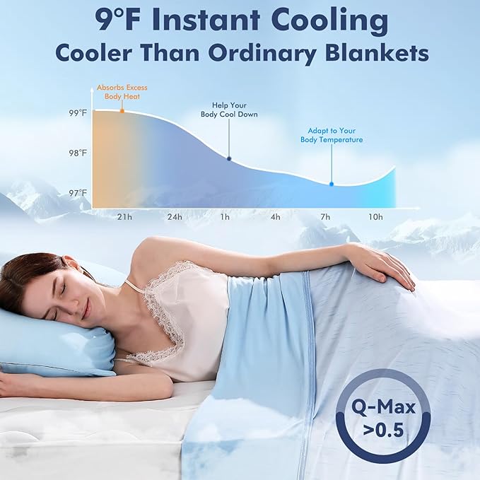 Elegear Cooling Blanket for Hot Sleepers, Double-Sided Arc-Chill® 3.0 Cooling Tech, Q-Max >0.5 Cool to Touch Cooling Blankets, Soft Breathable Summer Blanket for Night Sweats & Hot Flashes, Twin