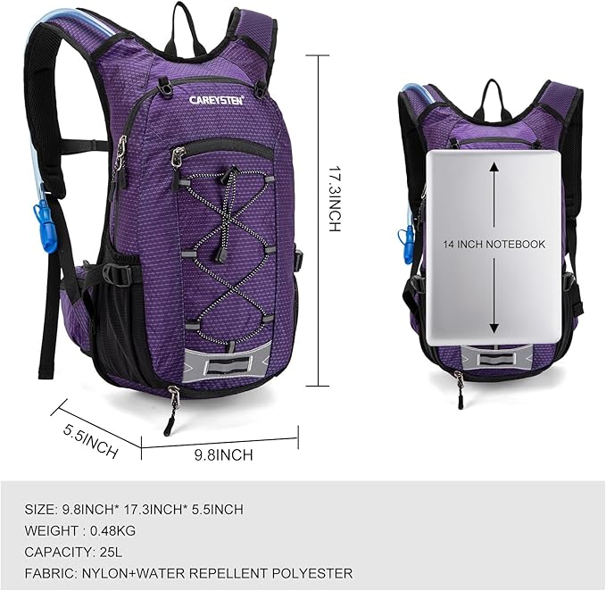 Hydration Backpack Cycling Backpack Women Running Backpack Water Backpack for Hiking Biking Backpack for Men Equipped with 2L Water Bag