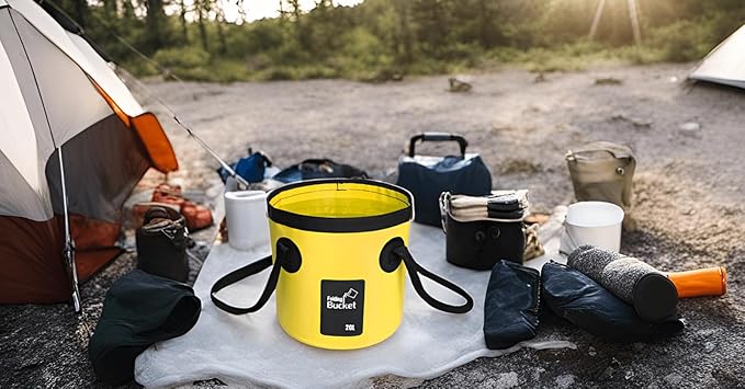 BANCHELLE Collapsible Bucket Water Container Portable Folding Camp Wash Basin for Outdoor Traveling Hiking Fishing Car Washing Gardening Camping 2 PCS