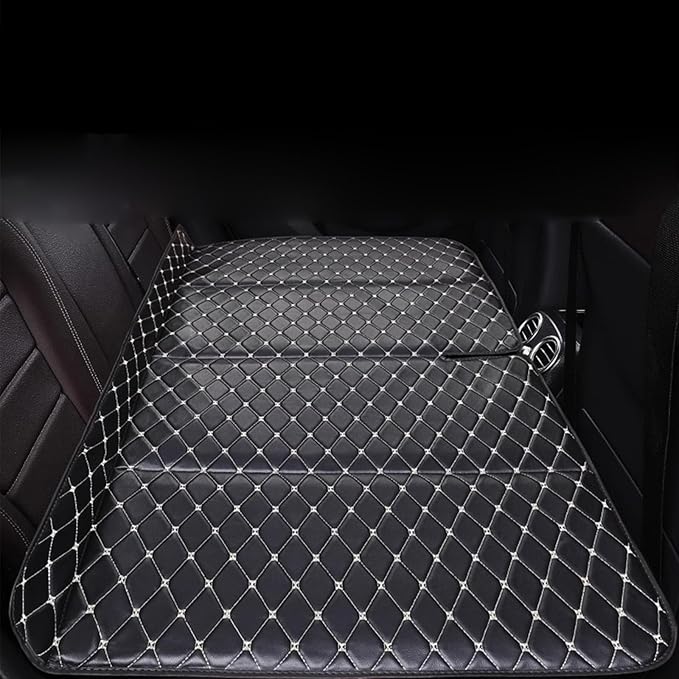 Non-Inflatable Car Mattress Back Seat Bed Extender Portable Folding Camping Travel for Sleeping (Black [Black line])