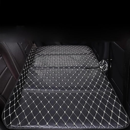 Non-Inflatable Car Mattress Back Seat Bed Extender Portable Folding Camping Travel for Sleeping (Black [Black line])