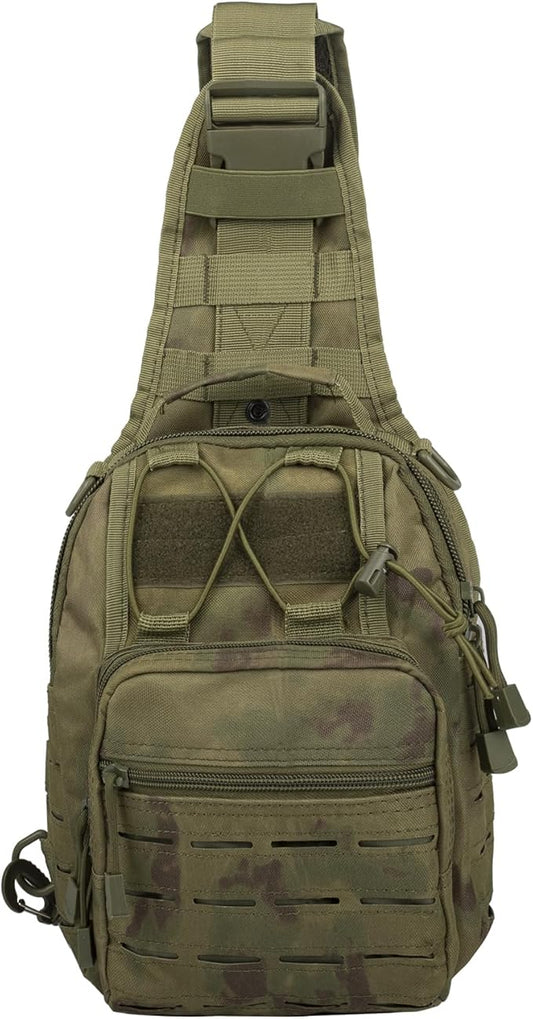 BOMTURN Tactical Backpack-1000D Waterproof Military Backpack/Laser-Cut/CCW Bags Sling Bag Tactical Satchel Shoulder Bag Men