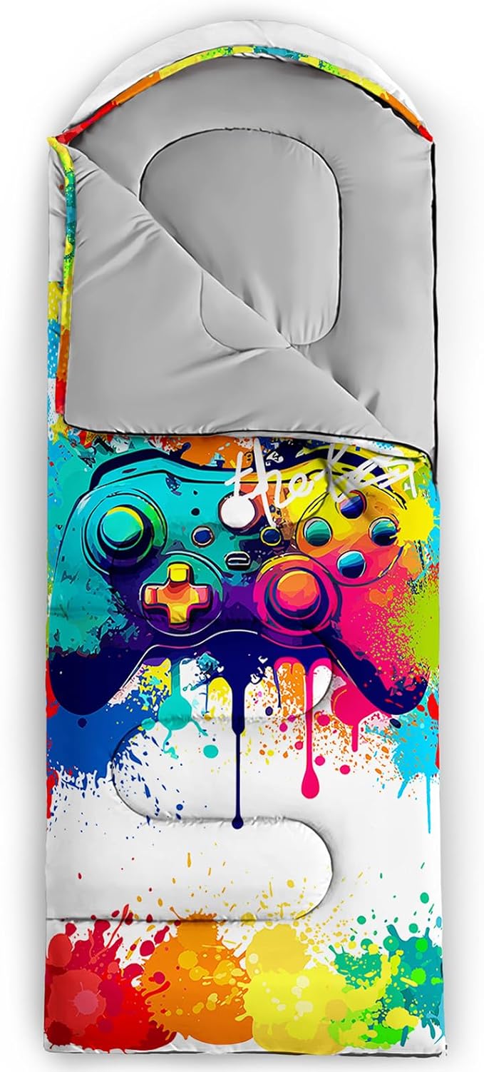 AILONEN Girls Pink Camping Sleeping Bags,Lightweight & Waterproof,3 Season Warm & Cool Weather,Cute Bow Duck Print Sleeping Bags for Kids,Girls,Adults Travelling,Outdoors