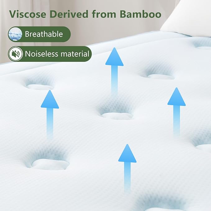 Hansleep Memory Foam Mattress Pad Topper Queen, Queen Foam Mattress Topper Viscose Derived from Bamboo, Queen Size Bed Mattress Pad Cover for Back Pain Relief, 60" x80", 60" x80", White
