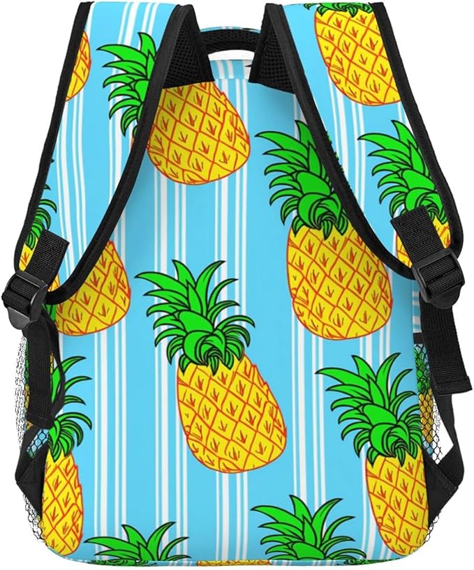 Backpack Polyester Multipurpose Anti-Theft Pineapple Pattern Shoulder Bag Big Capacity Gym Outdoor Hiking Backpack With Padded Straps