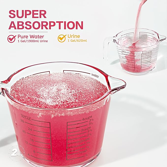 Wenge Urine Super Absorbent, Solidifier - 180 Use Pre Poo gel for Toilet, Porta Potty Chemicals, Eco Absorbent Liquid Waste Gelling and Deodorizing Powder (Pink Rose Scent)