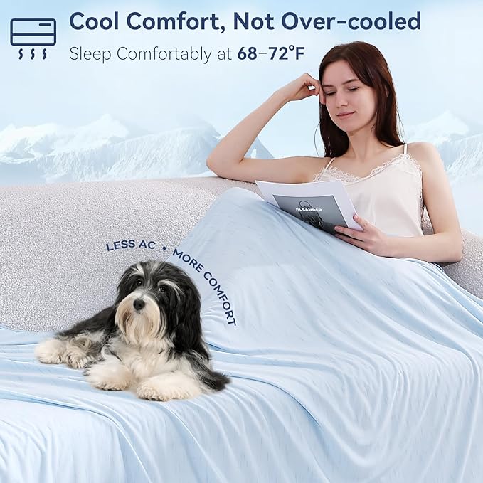 Elegear Cooling Blanket for Hot Sleepers, Double-Sided Arc-Chill® 3.0 Cooling Tech, Q-Max >0.5 Cool to Touch Cooling Blankets, Soft Breathable Summer Blanket for Night Sweats & Hot Flashes, King