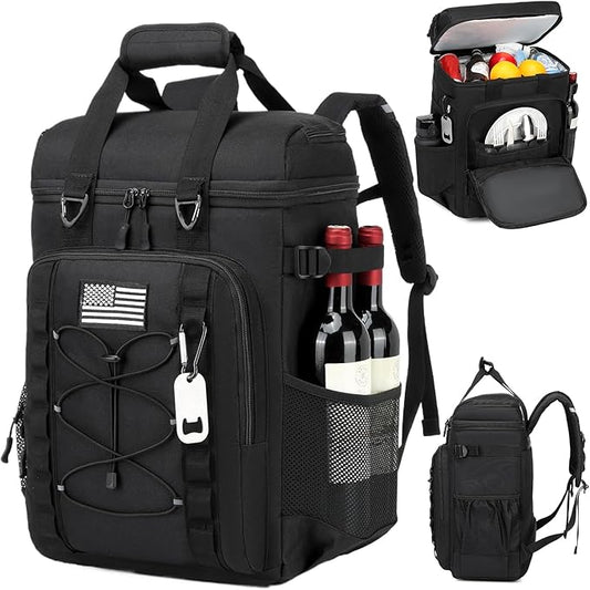 Tactical Cooler Backpack - 42 Cans Backpack Coolers Insulated Leak Proof for Men Adults, Soft Cooler Insulated Backpack for Lunch, Work, Camping, Hiking, Picnic, Beach & Travel