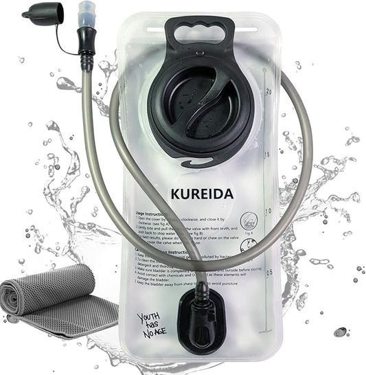 Hydration Bladder 2L-3L,Leak Proof Water Reservoir,BPA Free,Wide Opening, Military Water Bladder Combined with Hydration Backpacks for Biking Hiking Running Camping Climbing.
