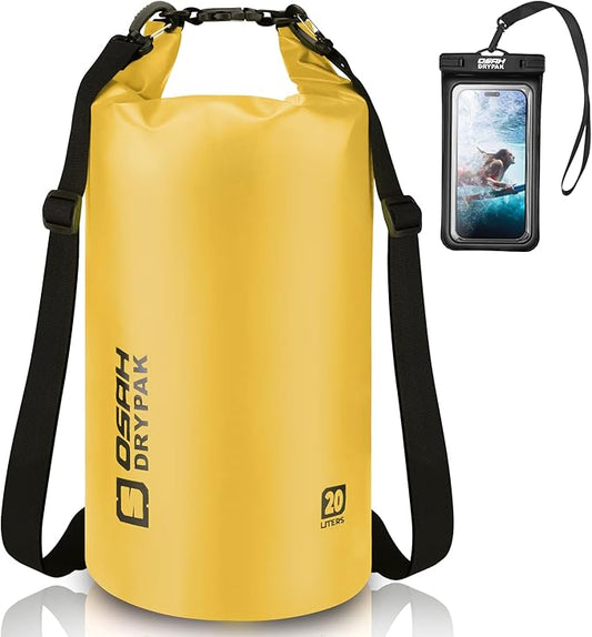 Waterproof Dry Bag, 5L/10L/20L/30L/40L Roll Top Lightweight Storage Backpack with Phone Case for Women & Men, Floating Waterproof Sack for Travel, Swimming, Kayaking, Paddle Board, Camping & Beach