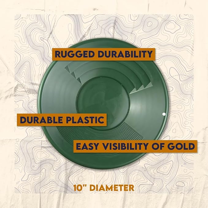 SE 10" Green Plastic Gold Pan with Dual Riffles - GP1012G10