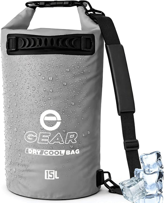 Enthusiast Gear Insulated Dry Bag Floating Cooler – 10L / 15L / 25L Roll Top, Leak Proof, Waterproof, Collapsible, with Padded Shoulder Strap - Perfect for Kayaking Fishing Beach