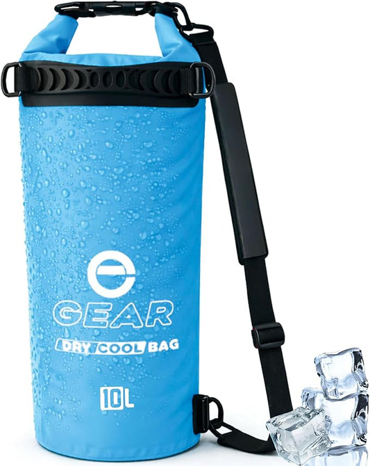 Enthusiast Gear Insulated Dry Bag Floating Cooler – 10L / 15L / 25L Roll Top, Leak Proof, Waterproof, Collapsible, with Padded Shoulder Strap - Perfect for Kayaking Fishing Beach