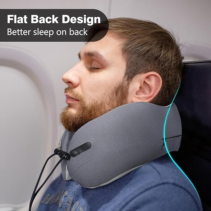 RESTCLOUD Plane Neck Pillow, Travel Neck Pillow for Sleeping on Airplanes, Flight and Car with All-Rounded Neck Support (Small)