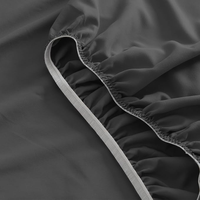 SPRINGSPIRIT RV Queen Sheets, Super Soft RV Short Queen Sheets for RV Camper, 4 Piece Bed Sheets Set Deep Pockets, Extra Soft and Breathable Bedding Sheets, Black