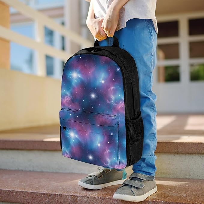 Sporty Travel Hiking Rucksack Gym Outdoor Bag Purple Blue Galaxy Daypack Backpack Men Women