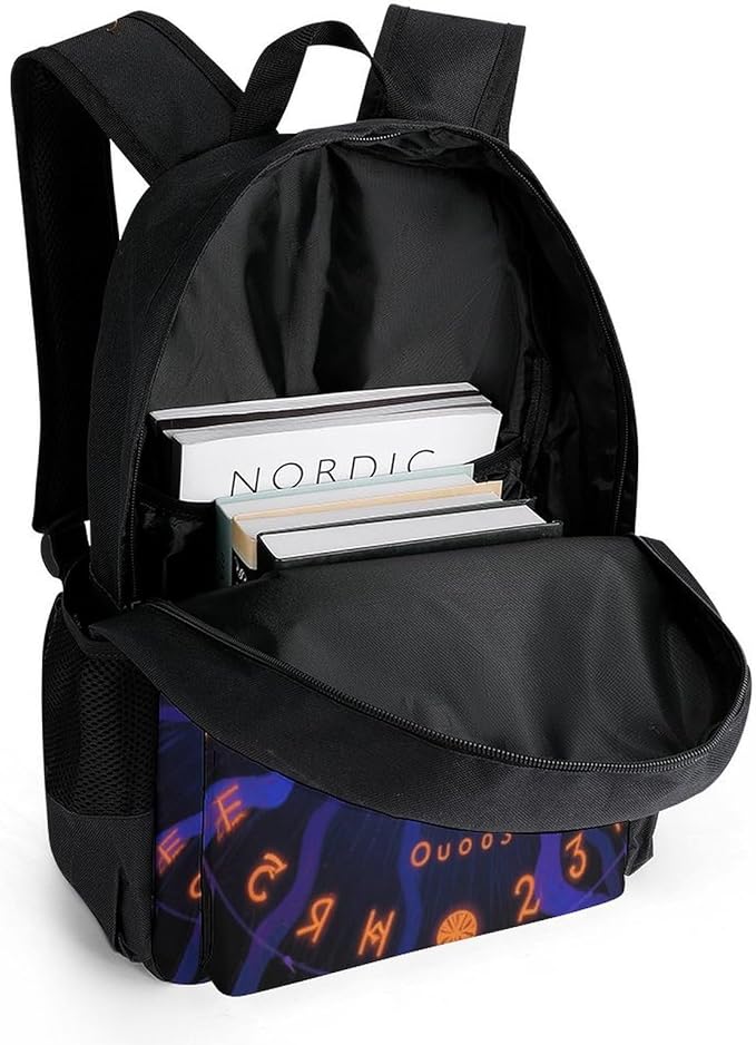 Shoulder Book Bags Anti-Theft Multipurpose Big Capacity Bookbag, Ancient Witch Magic Spirit Board Art Travel Hiking Backpack With Smooth Zippers