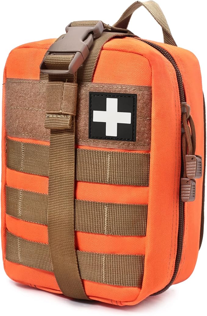 Molle Tactical Medical Pouch - Sturdy 600D Nylon Rip-Away EMT First Aid Bag (Bag Only)