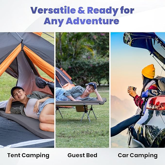 Hazli Matrix AirCell Memory Foam Camping Mattress Pad - CertiPUR-US Roll Up Mattress for Adults - Portable Foam Sleeping Mats for Camping - Camp Cot Sleeping Pad - Floor Sleep Mat Bed Roll for Car RV