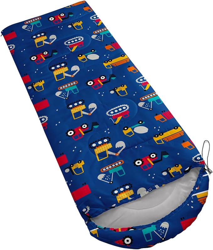 AILONEN Outer Space Astronaut Camping Sleeping Bags,Lightweight & Waterproof,3 Season Warm & Cool Weather,Cartoon Sleeping Bags for Kids,Boys Girls Travelling,Outdoors