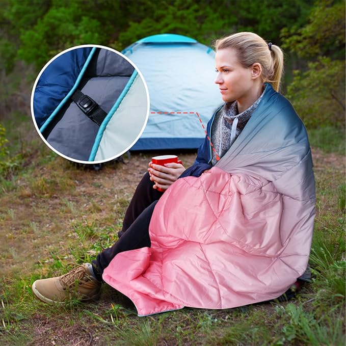Outdoor Puffy Camping Blanket, Lightweight Down Alternative Puffy Printed Camping Large Ultra Warm Hammock Top Quilt Waterproof Blanket for Traveling Picnic Beach Party Cold Weather (Arizona Fade)