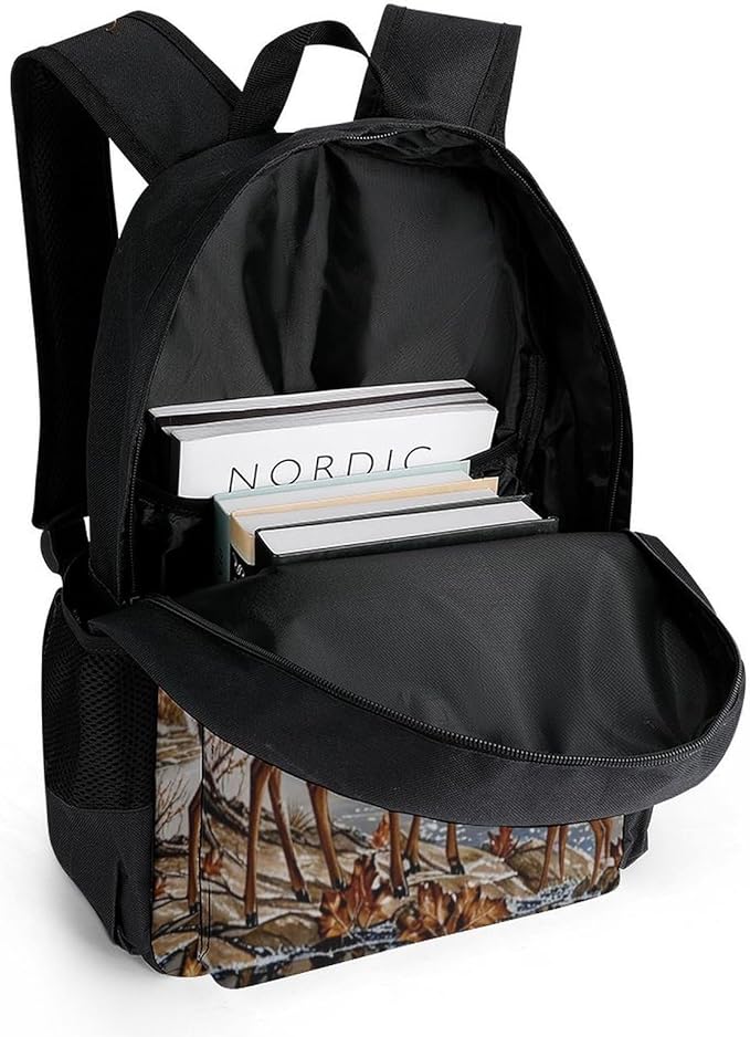 Adults Lightweight Tree Camouflage Deer Shoulder Book Bags Big Capacity Shoulder Bag With Adjustable Shoulder Straps for Trekking Work Walking Cycling