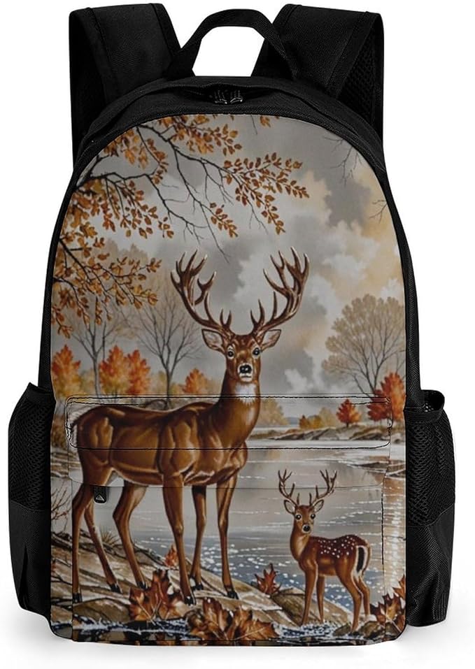 Adults Lightweight Tree Camouflage Deer Shoulder Book Bags Big Capacity Shoulder Bag With Adjustable Shoulder Straps for Trekking Work Walking Cycling