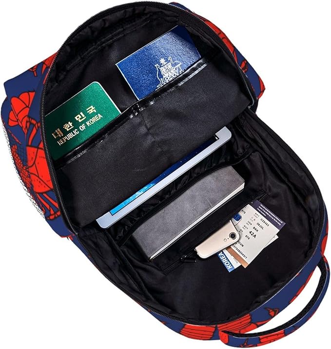 Rucksacks Lightweight Multipurpose Anti-Theft Red Lobster Shoulder Bag Large Capacity Business Computer Bag With Smooth Zippers