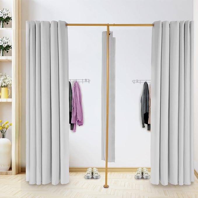 F-Dressing Room Privacy Protection Changing Room Divider - F-Shaped-Grey