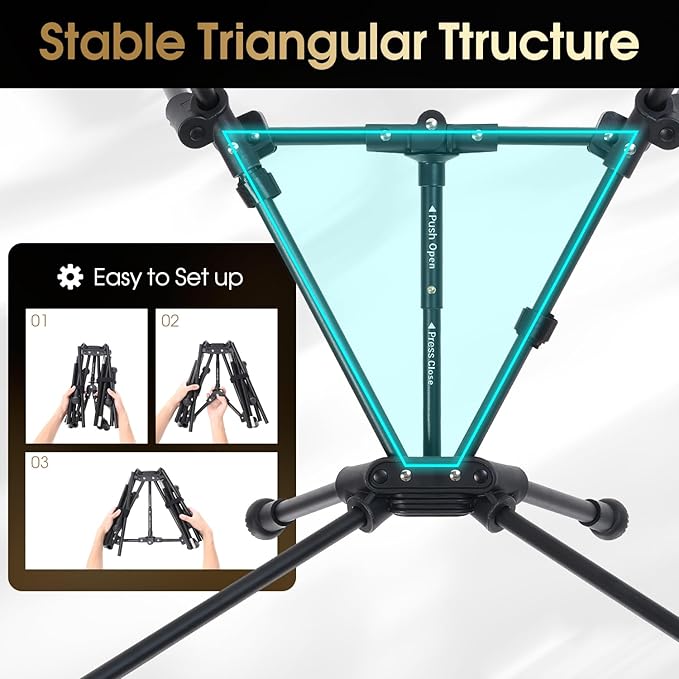 MOON LENCE High Back Folding Camping Chair, 330lbs Portable Compact Chair with Wide Seat & Ergonomic Back Support (Green)