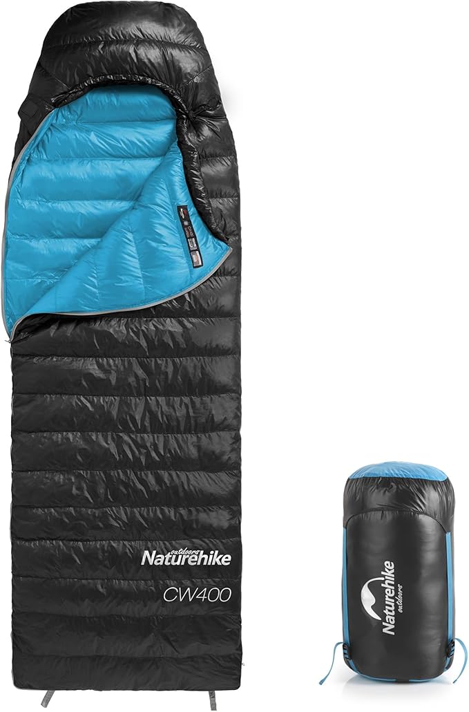 Naturehike Ultralight Down Sleeping Bag, 650FP Backpacking Sleeping Bag for Adults, 40.4℉ Waterproof Sleeping Bags for Camping, Hiking, Traveling with Compression Sack