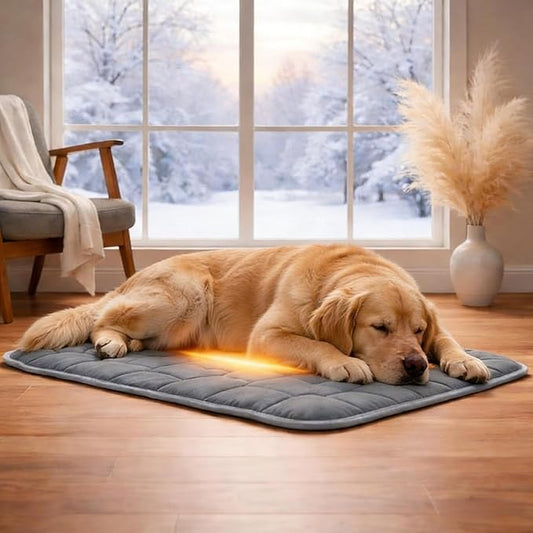Thermal Reflection Pad for Dogs, Stop Joint Heat Loss – Restore Mobility & Comfort, Reflects Body Heat Back to Joints, No Electricity,Soft Sleeping Pad for Cold Floors, Washable (Gray, XL)
