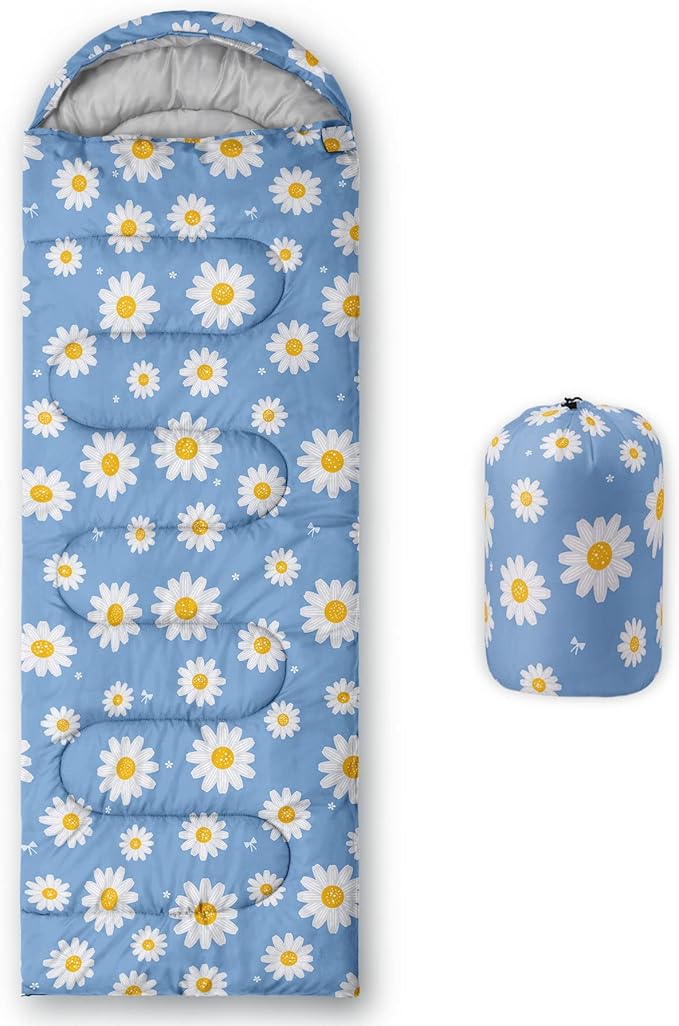 Kids Sleeping Bag for Boys Girls,Rocket Moon Print-Lightweight Warm Portable Outdoor Indoor-Waterproof Cold Weather Resistant Sleeping Bag for Camping Hiking