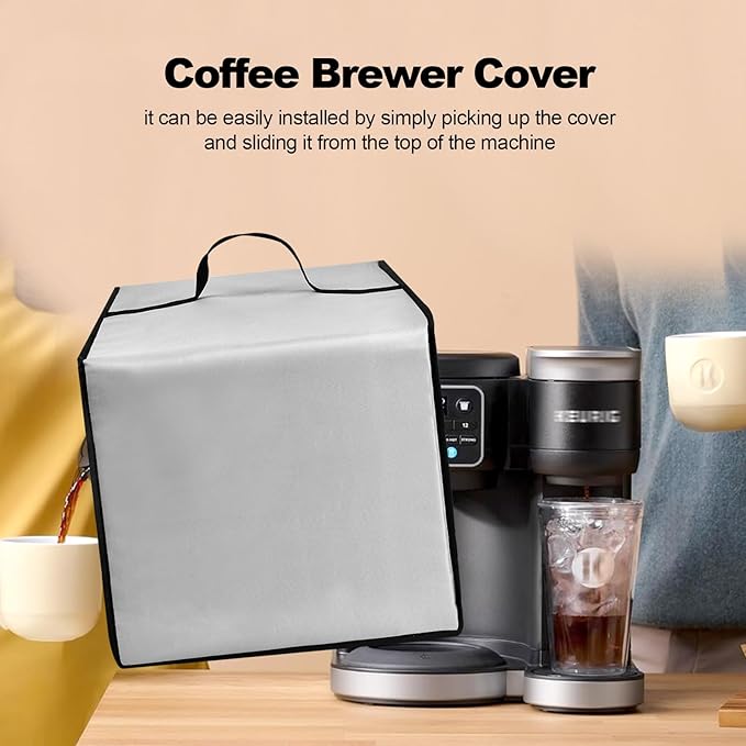 Cold Brew Coffee Maker Cover Drip Coffee Maker Lid Waterproof Antistatic Nylon Case for K-Duo Gen2/K-Cup Gen1 Hot & Iced Single Serve & Carafe Coffee Make 72oz