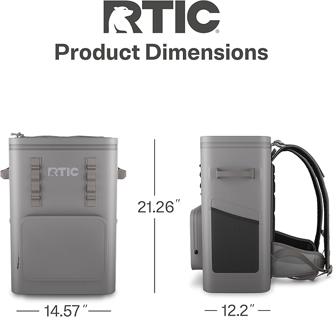 RTIC 48 Can Ultra-Tough Backpack Cooler, Insulated, Waterproof, Leak Proof, Portable Floating Bag for Beverage, Drink, Lunch, Outdoor, Beach, Car, Camping, Picnic, Fishing, Boat