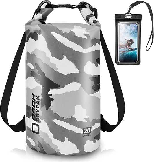 Waterproof Dry Bag, 5L/10L/20L/30L/40L Roll Top Lightweight Storage Backpack with Phone Case for Women & Men, Floating Waterproof Sack for Travel, Swimming, Kayaking, Paddle Board, Camping & Beach