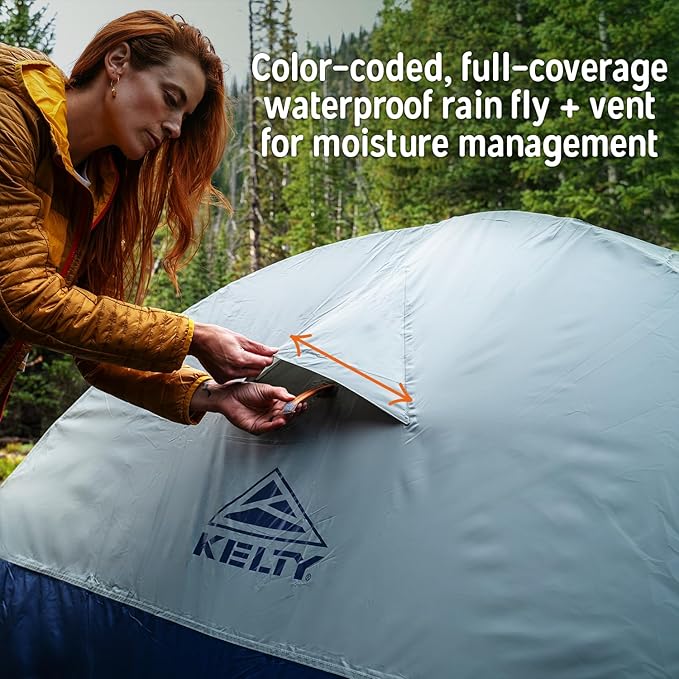 Kelty Late Start Backpacking Tent – Lightweight Two Man Camping Tent Shelter with Quickcorners, Aluminum Poles, Waterproof Poly Fly, Updated for 2024 | Camping Tent Shelter, Quickcorners, Aluminum Poles, Waterproof Poly Fly, Updated for 2024