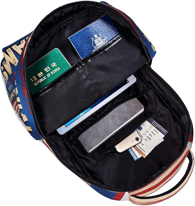 Lightweight Rucksack for Sports Travel Running, Big Capacity Multipurpose Anti-Theft Bookbag, 250 Anniversary USA Patriotic 1776-2026 Art Travel and Sport Backpack Rucksack