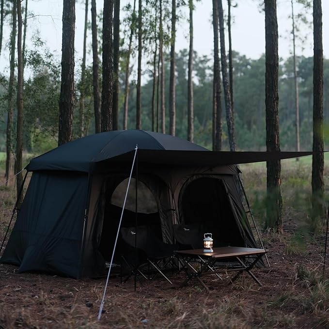 Vidalido Tents，6-8 Person Camping Tent with Extended Vestibule，2 Room Weather Resistant Family Tents，Easy Install Waterproof Outdoor Tent for Backpacking and Camping Hiking