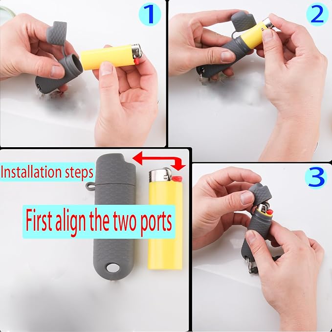 Waterproof Lighter Case Cover Holder for BIC Regular Lighters Sleeve Type J6 Outdoor Survival Multipurpose Seal Lighter Pouchfor Hiking and Camping (Yellow, 2)