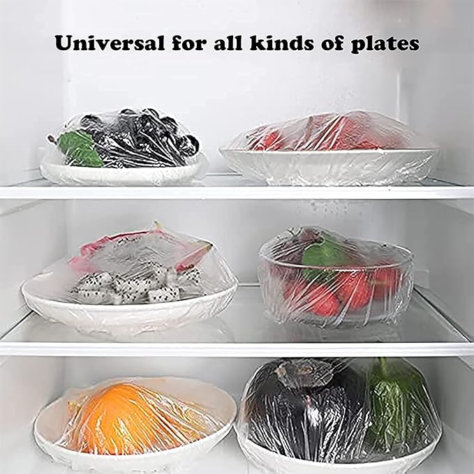 Fresh Keeping Bags, Plastic Sealing Bags Food Cover, Universal Kitchen Wrap Seal Fresh Keeping Caps Fresh Keeping Bags Covers,Plastic Stretchable Food Covers for Leftover And Meal Prep (300PCS)