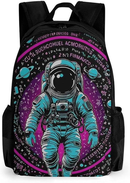 Adults Lightweight Psychedelic Space Astronaut Outer Space Chemical Formula Art Shoulder Book Bags Big Capacity Shoulder Bag With Adjustable Shoulder Straps for Trekking Work Walking Cycling