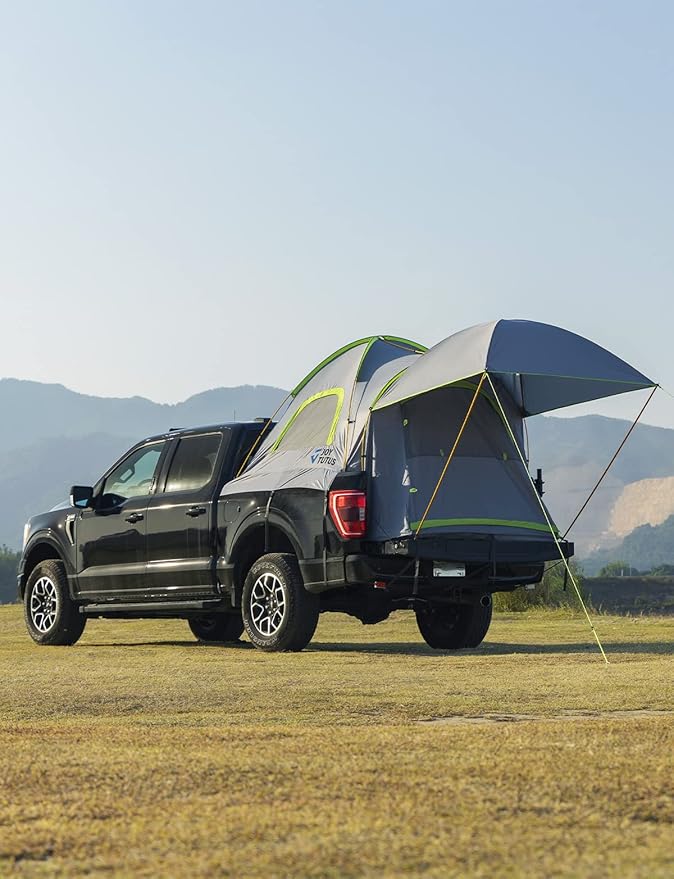 JoyTutus Pickup Truck Tent with Awning 5.5Ft + JOYTUTUS Truck Bed Air Mattress 5.5-5.8Ft