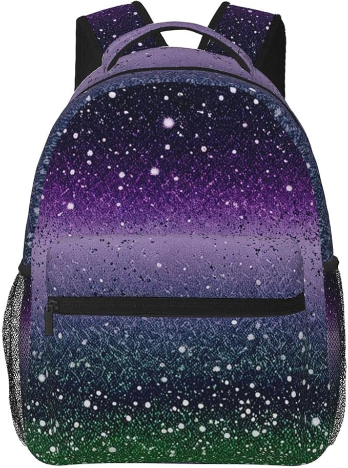 Daypack Backpack Multipurpose Anti-Theft Large Capacity Bookbag, Sparkling Mermaid Scales Travel Hiking Camping Rucksack With Adjustable Shoulder Straps