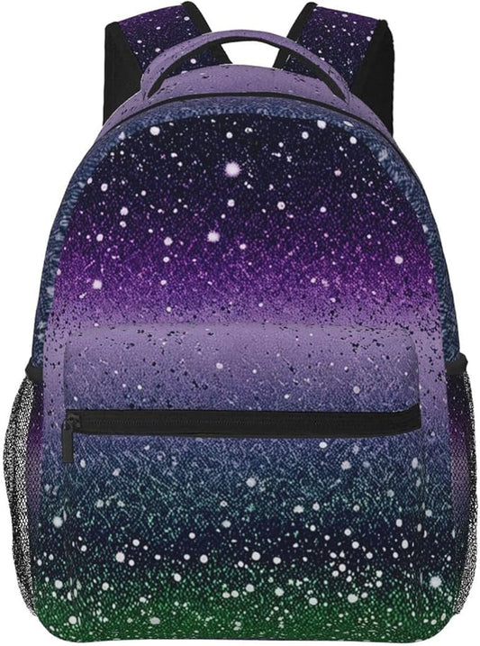 Daypack Backpack Multipurpose Anti-Theft Large Capacity Bookbag, Sparkling Mermaid Scales Travel Hiking Camping Rucksack With Adjustable Shoulder Straps