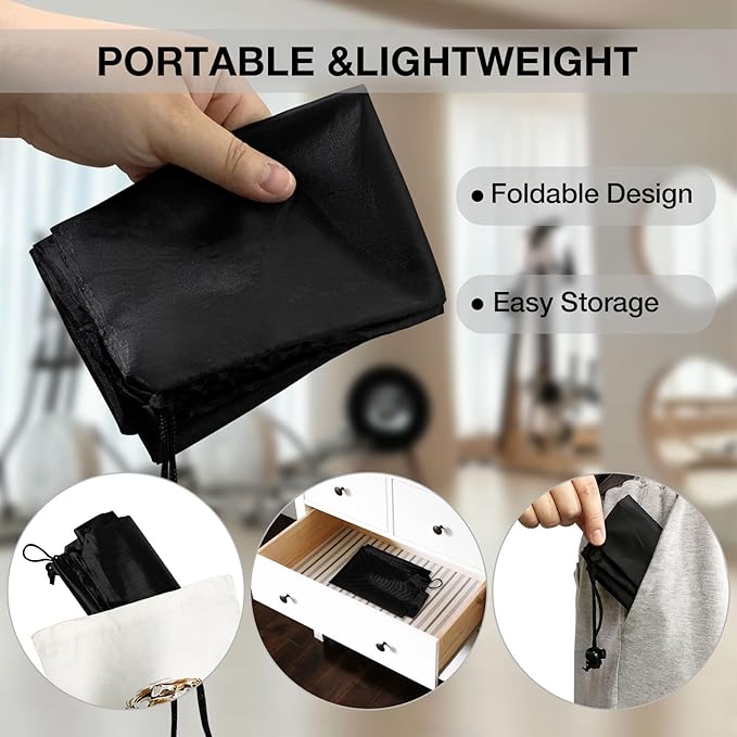 HIIXHC 8-Pack Drawstring Bags with Toggle, Durable Nylon Backpack, Cinch Sack and Ditty Pouch for Gym, Sports, Travel, and Daily Use (Black, 8 x 11 Inch)