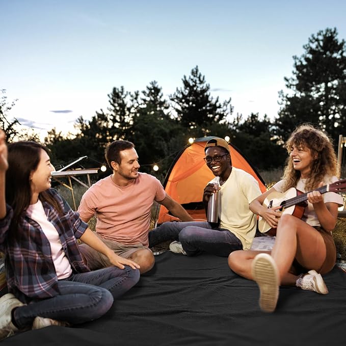 Fleece Waterproof Outdoor Blanket - Windproof Stadium Blanket for Camping, Picnics, and Sports Stay Dry and Comfortable 80"x 58"(Hoodeed, Red)