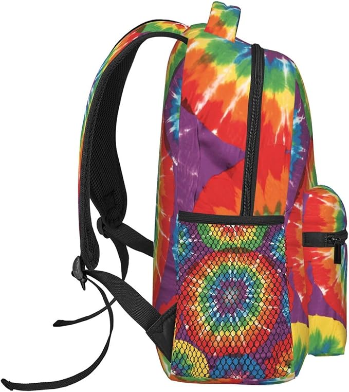 Lightweight Rucksacks for Climbing Outdoors Walking Cycling, Large Capacity Anti-Theft Multipurpose Carry On Bag, Colorfu Tie Dye Art Camping Outdoor Backpack